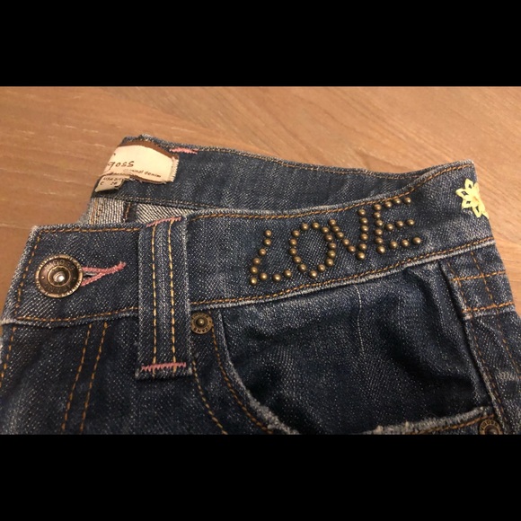 VIGOSS MAKE LOVE NOT WAR JEANS 28 $65 NEW - Picture 10 of 13